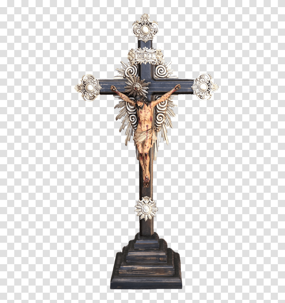 Crucifixo Barroco Com Base Crucifix, Cross Transparent Png