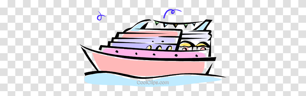 Cruise Boat Royalty Free Vector Clip Art Illustration, Vehicle, Transportation, Rowboat, Yacht Transparent Png