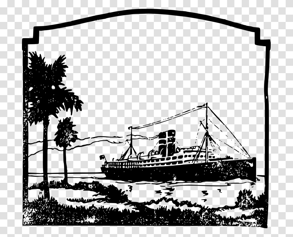 Cruise Ship Black And White Boat, Gray, World Of Warcraft Transparent Png