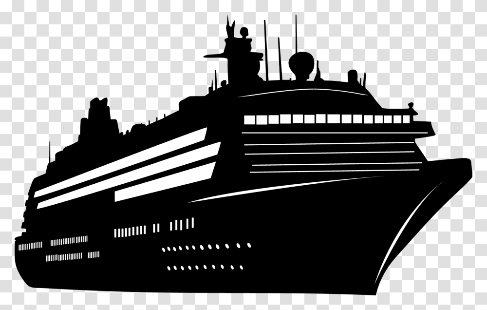 Cruise Ship Silhouette Download Cruise Ship Silhouette, Vehicle, Transportation, Watercraft, Vessel Transparent Png