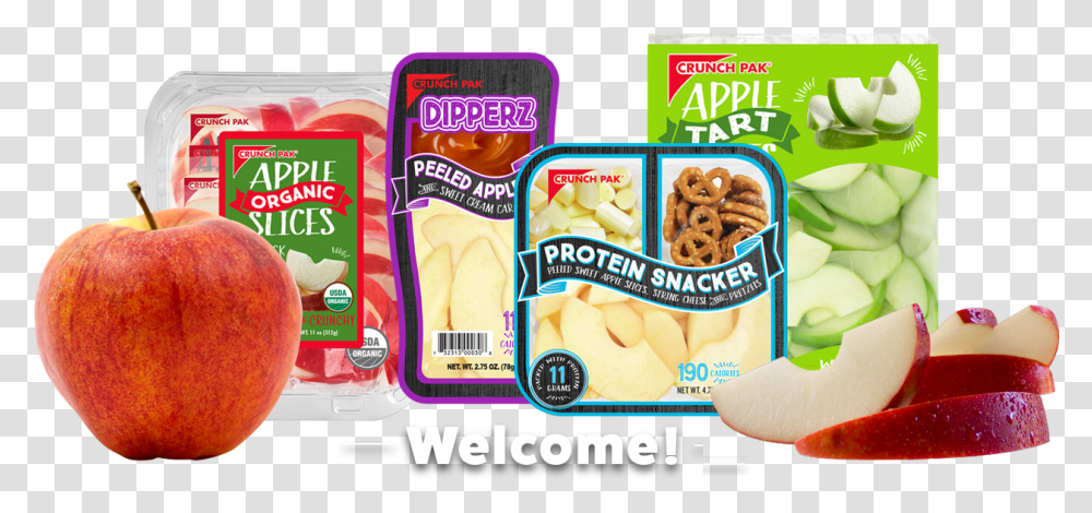 Crunch Pak America's 1 Sliced Apple Packs And Snacks Apple Snack Packs, Fruit, Plant, Food, Cracker Transparent Png