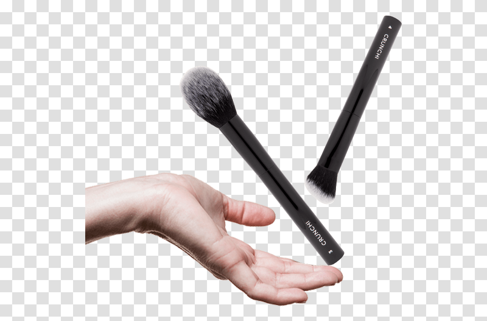 Crunchi Brushes Scattered About Makeup Brush With Hand, Person, Human, Tool, Toothbrush Transparent Png