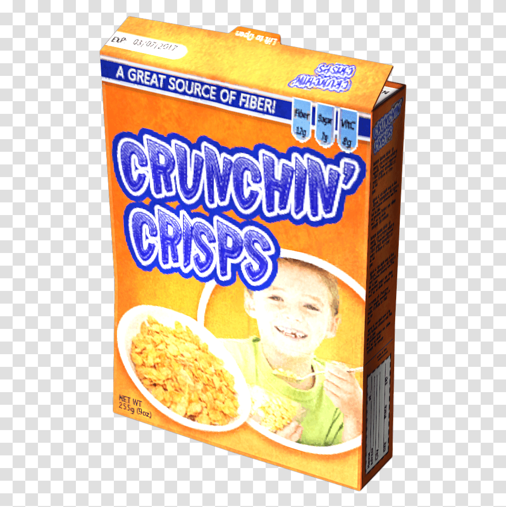 Crunchin Crisps Cereal Dayz Box Of Cereal, Person, Human, Food, Popcorn Transparent Png