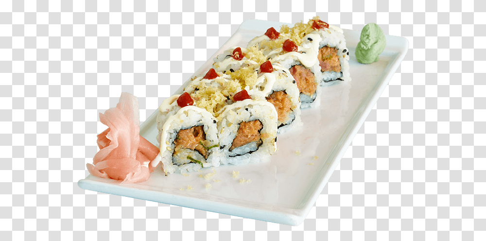 Crunchy Spicy Tuna Sushi, Food, Meal, Dish, Culinary Transparent Png