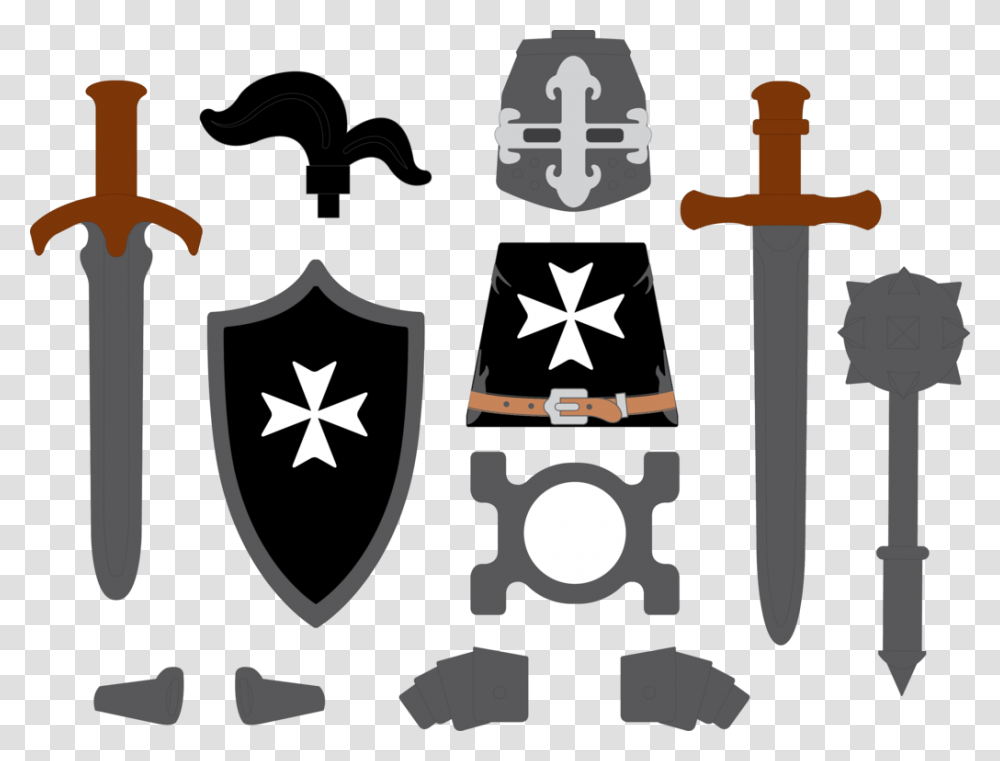 Crusader Hospitaller Knight Sword, Armor, Cross, Weapon Transparent Png