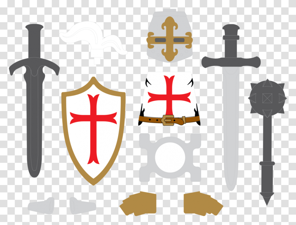 Crusader Templar Knight Crest, Armor, Shield, Cross Transparent Png