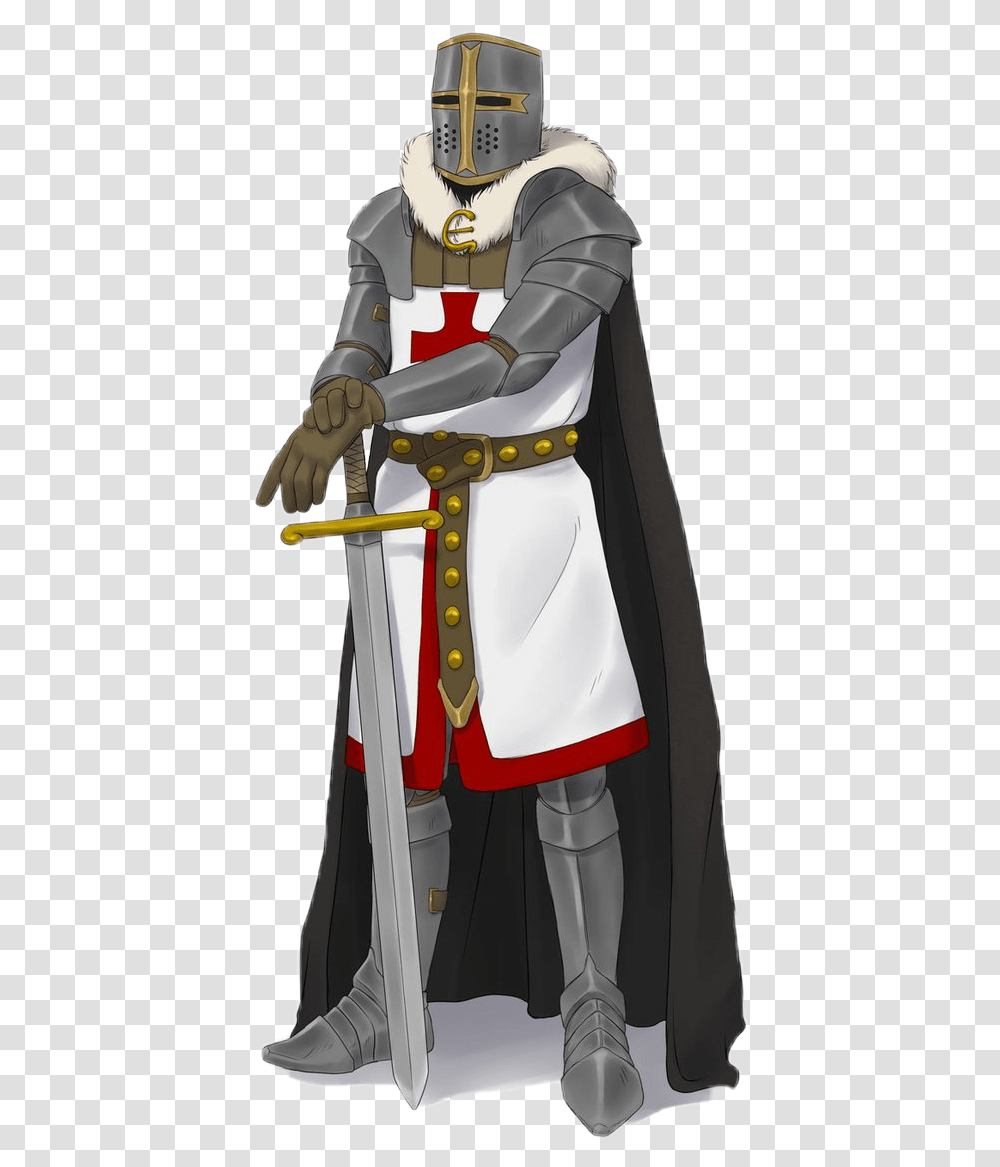 Crusader Tips Fedora, Apparel, Person, Knight Transparent Png