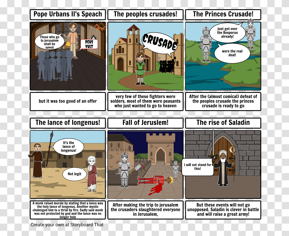 Crusades Timeline In Cartoon, Comics, Book, Person, Human Transparent Png