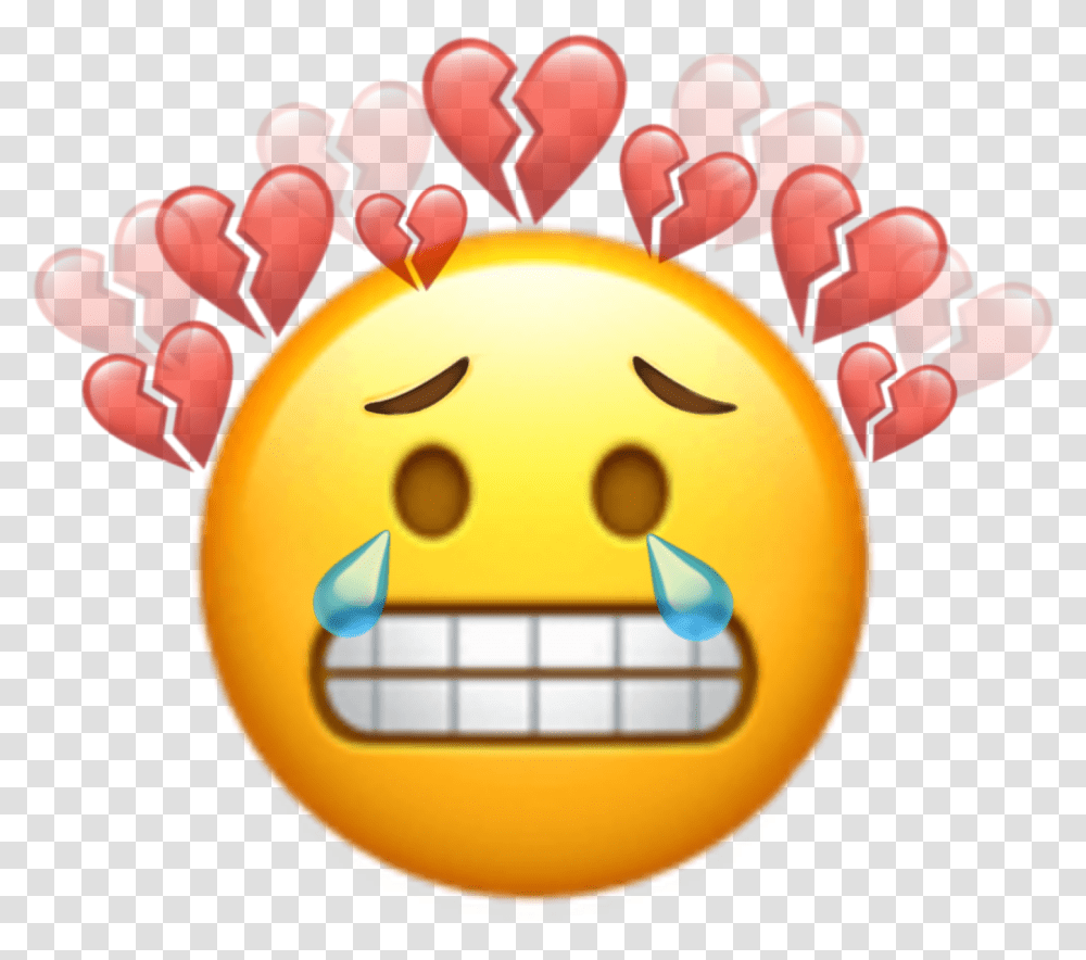Cry Crybaby Emoji Emojis Emojisticker Emojiiphone Broken Hearts Emoji, Outdoors, Nature, Pac Man, Balloon Transparent Png