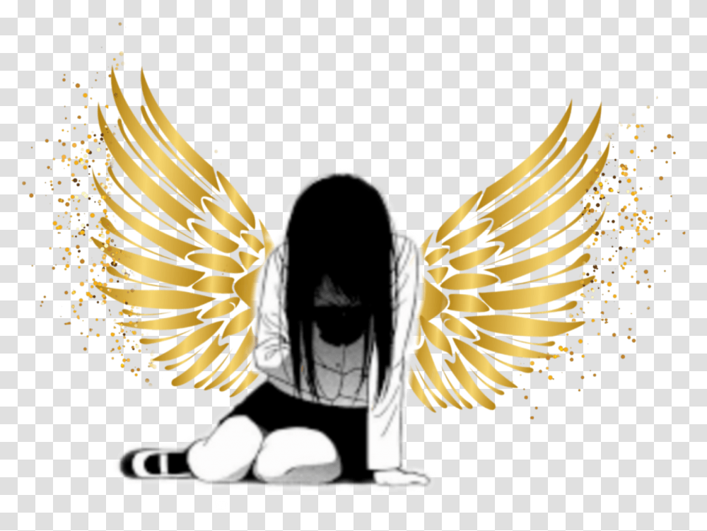 Cry Gold Angel Wings Vector, Banana, Fruit, Plant, Food Transparent Png