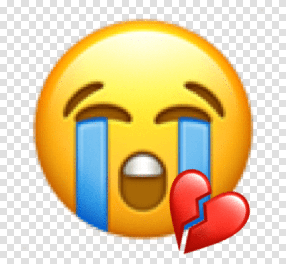 Cry Sad Emoji Tear Tears Heart Heartbreak Break, Light, Pac Man, Sun, Sky Transparent Png