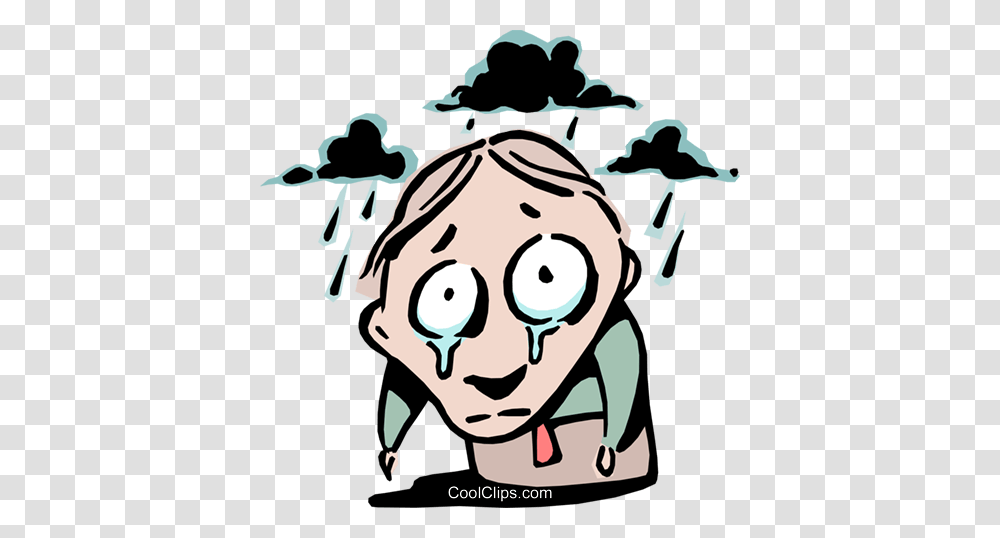 Crying A Valley Of Tears Royalty Free Vector Clip Art Illustration, Face, Drawing, Bird Transparent Png