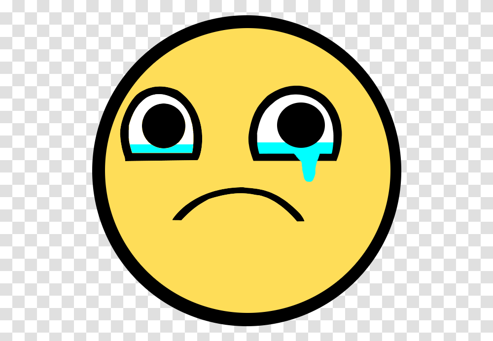 Crying Awesome Face Sad Sad Face Cartoon, Pac Man, Logo Transparent Png