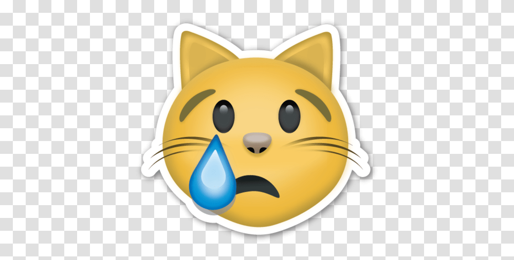 Crying Cat Face Emoticons Animal Emoji Emoji, Bird, Beak Transparent Png