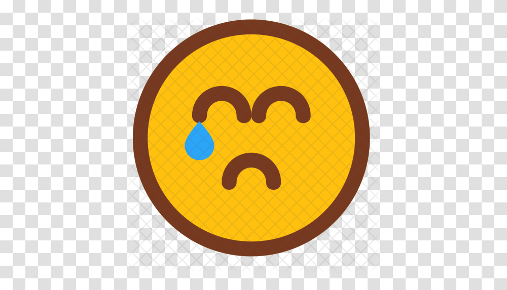 Crying Emoji Icon Circle, Light, Text, Symbol, Pac Man Transparent Png