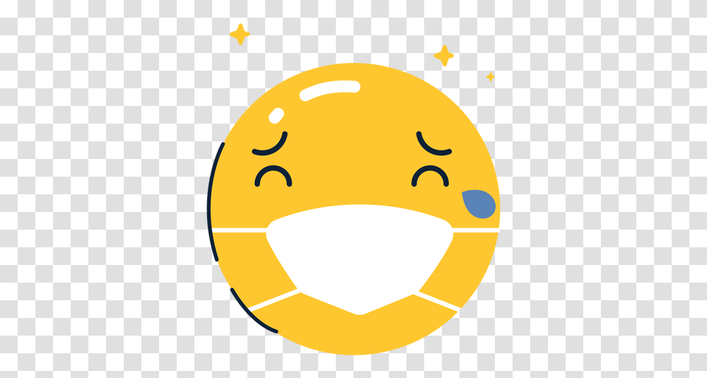 Crying Emoji With Face Mask Flat & Svg Happy, Soccer Ball, Sport, Team, Sports Transparent Png