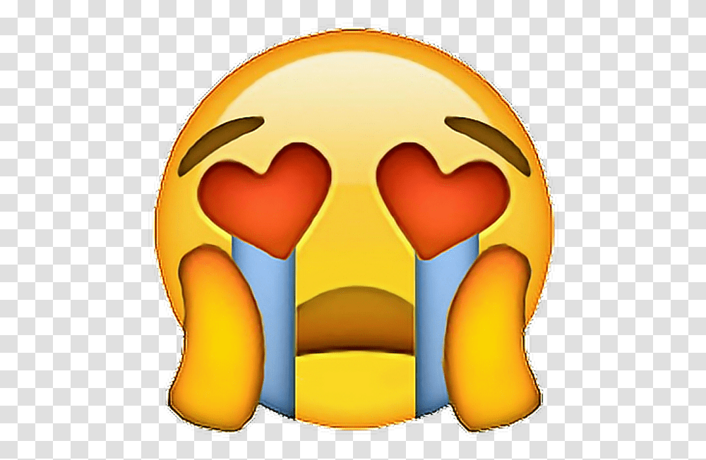 Crying Emoji With Heart Eyes Crying Heart Eyes Emoji, Peel, Outdoors Transparent Png