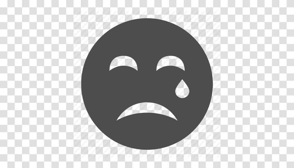 Crying Emoticon Face Sad Smiley Smiley Face Tear Icon, Stencil, Label, Sticker Transparent Png