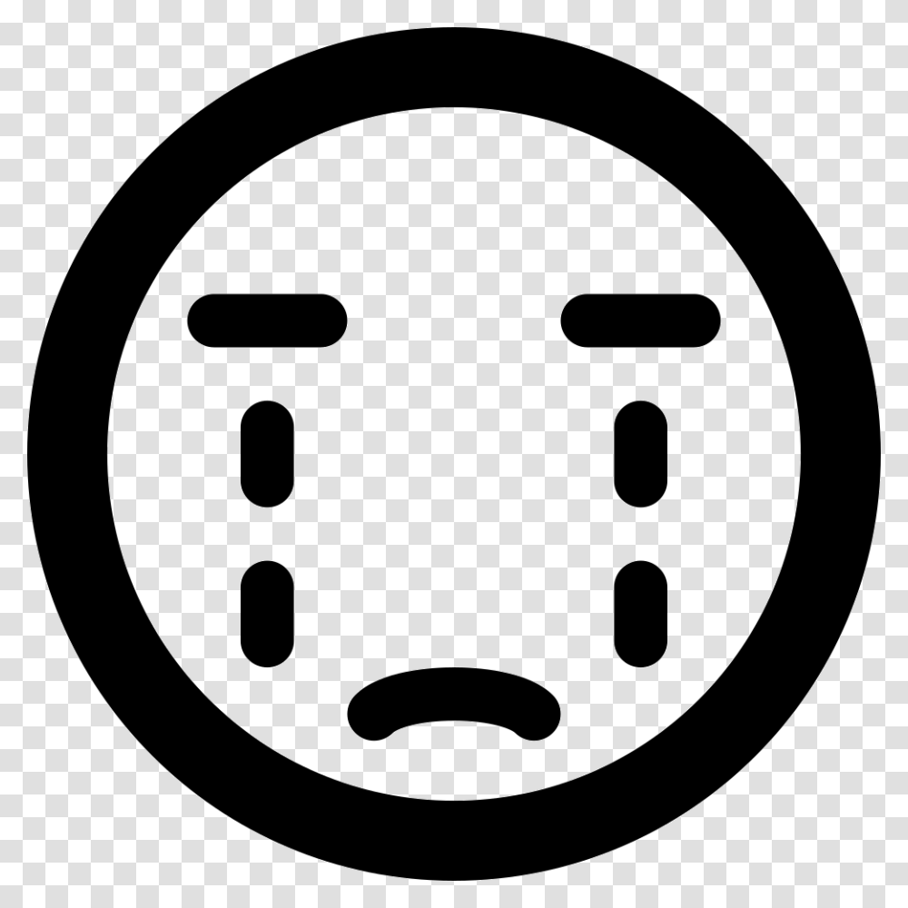 Crying Emoticon Smiley Face Icon Free Download, Stencil, Wheel, Machine Transparent Png