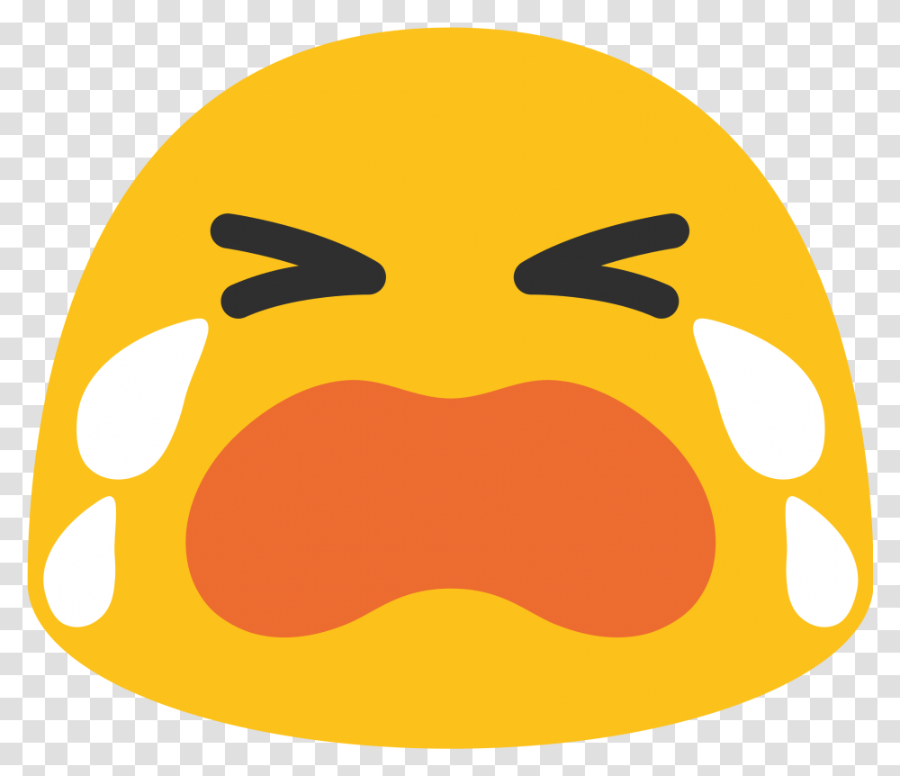 Crying Face Emoji Loudly Crying Emoji Android, Food, Egg Transparent Png