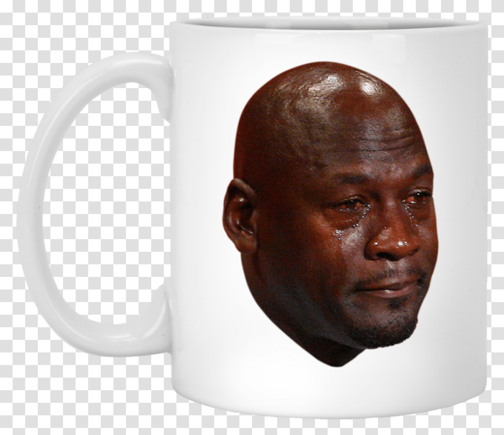 Crying Jordan 11 Oz Michael Jordan Crying Emoji, Coffee Cup, Person, Human, Head Transparent Png