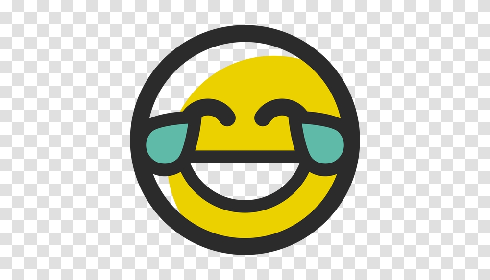 Crying Laughing Colored Stroke Emoticon, Label, Logo Transparent Png