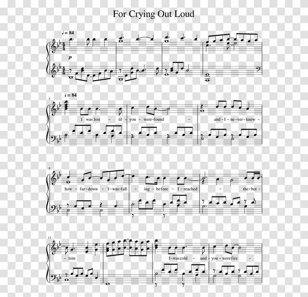 Crying Out Loud Sheet Music, Gray, World Of Warcraft Transparent Png