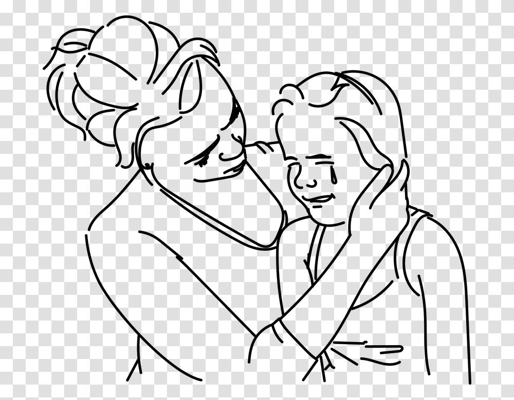 Crying Tears Clipart Mother And Daughter Crying Drawing, Gray, World Of Warcraft Transparent Png