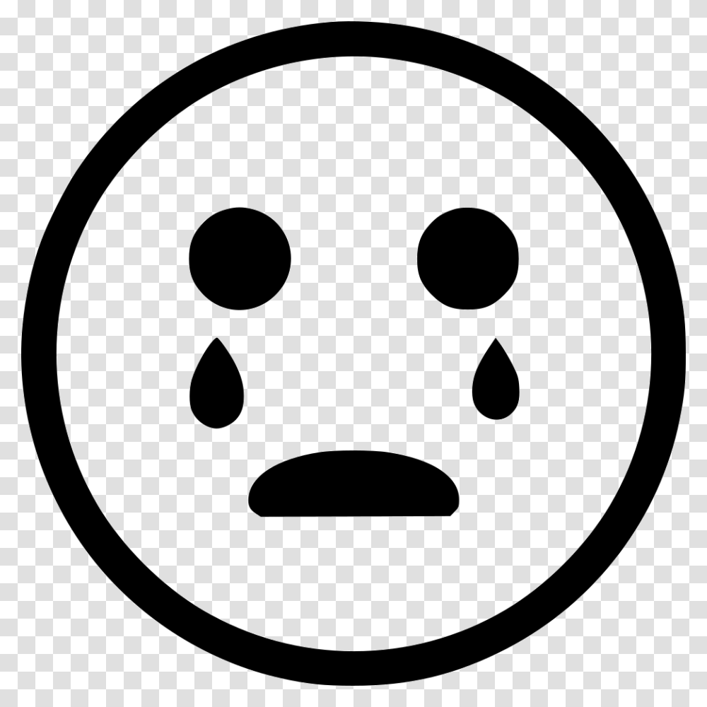 Crying Trouble Stress Smile Smiley Icon Free Download, Stencil, Disk Transparent Png