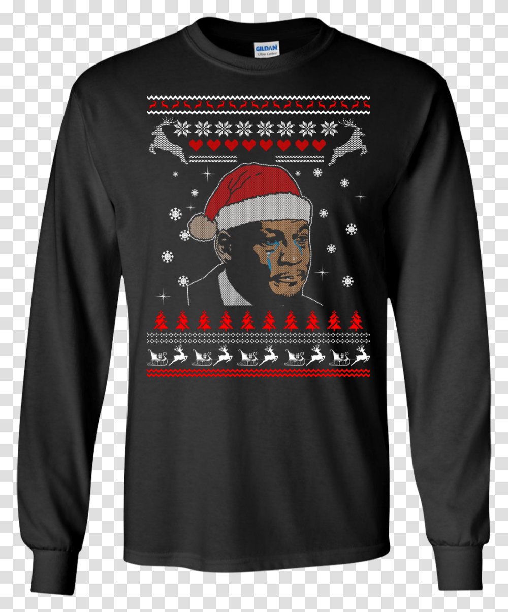 Crying Yordan Christmas Sweater Long Maxwell Said And There Was Light T Shirt, Clothing, Sleeve, Long Sleeve, Sweatshirt Transparent Png