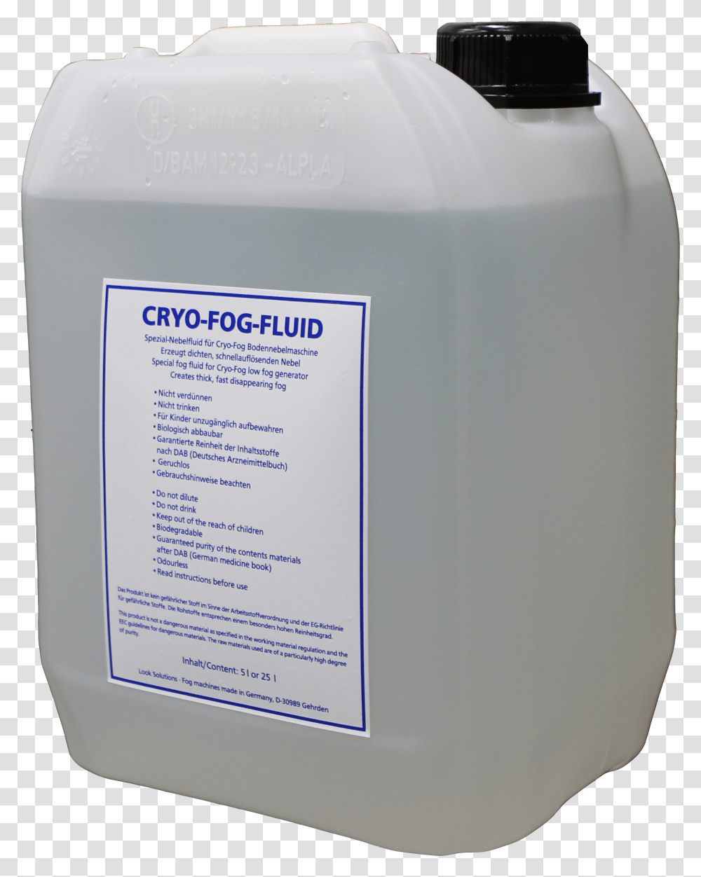 Cryo Fog Fluid 5l Regular Fog, Bottle, Tin, Can Transparent Png