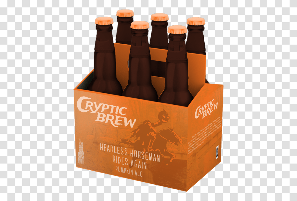 Cryptic Brew Six Pack Label Mock Up V8 Beer Bottle, Alcohol, Beverage, Drink, Box Transparent Png