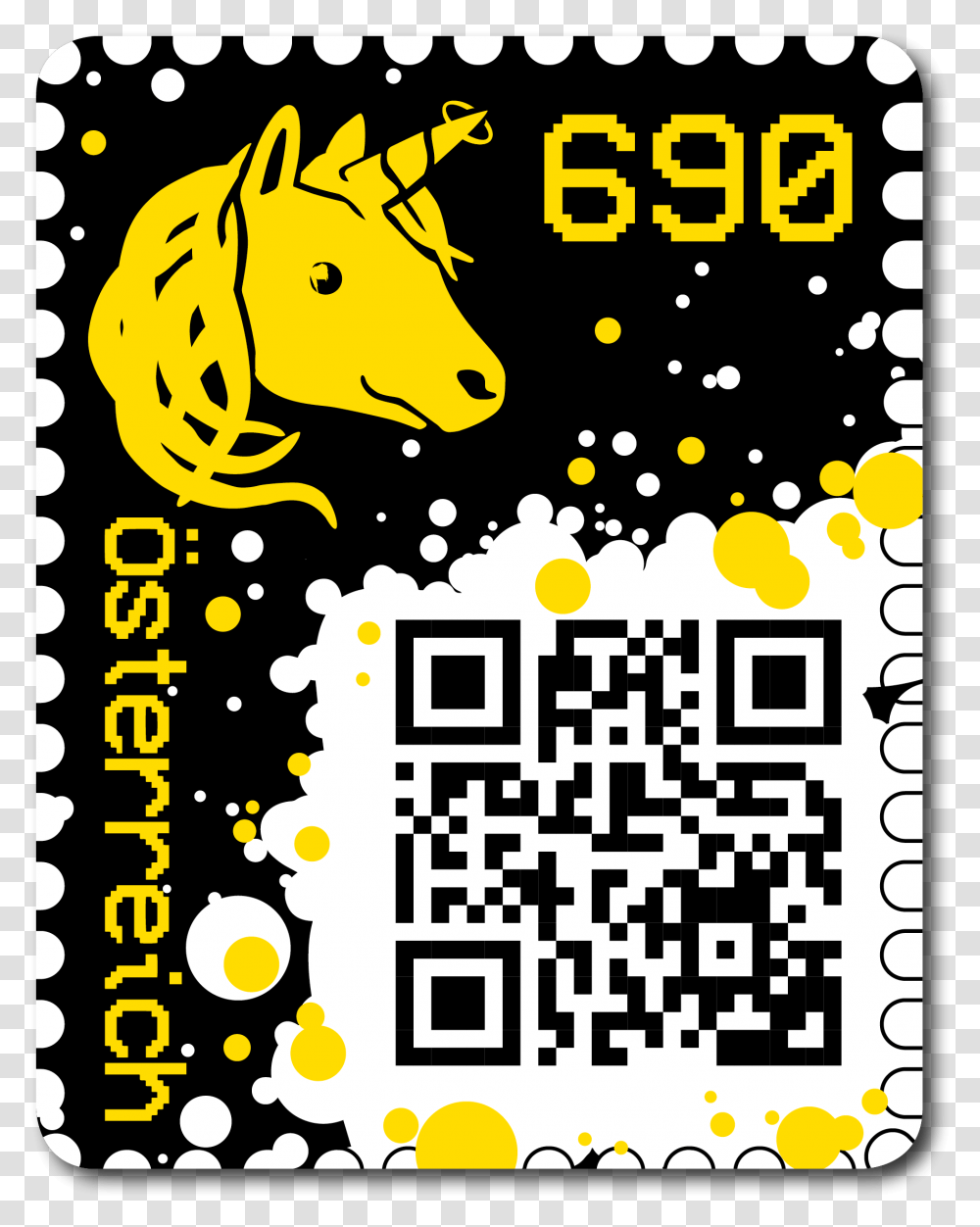 Crypto Stamp Schwarz, QR Code, Flyer, Poster, Paper Transparent Png