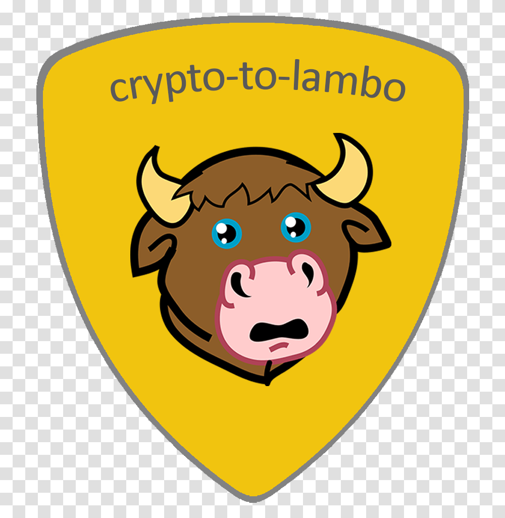 Crypto To Lambo Logo Cartoon, Plectrum, Mammal, Animal, Cattle Transparent Png
