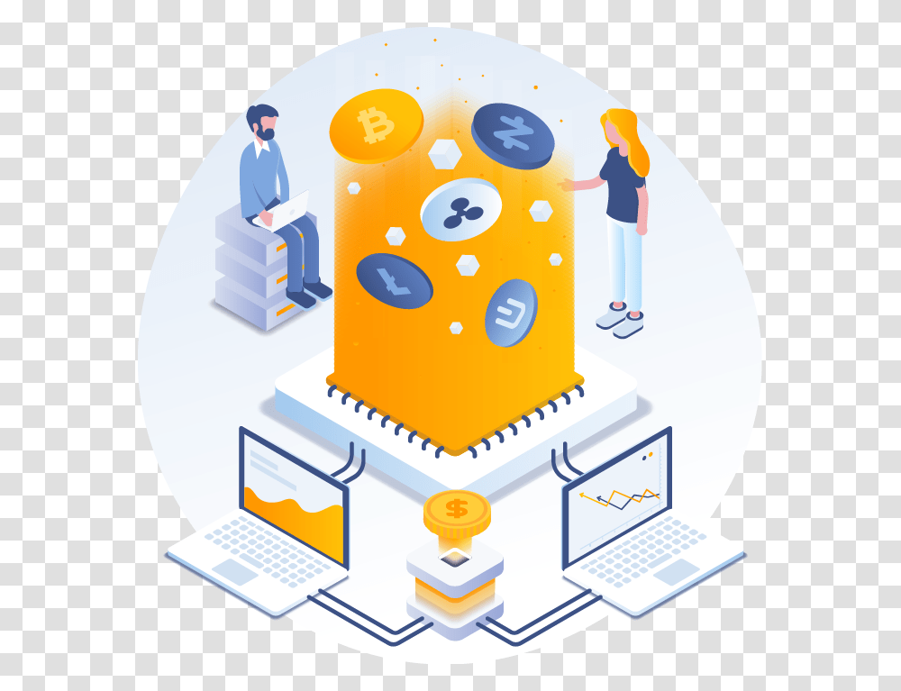 Cryptocurrency Illustration, Building, Factory, Manufacturing, Person Transparent Png