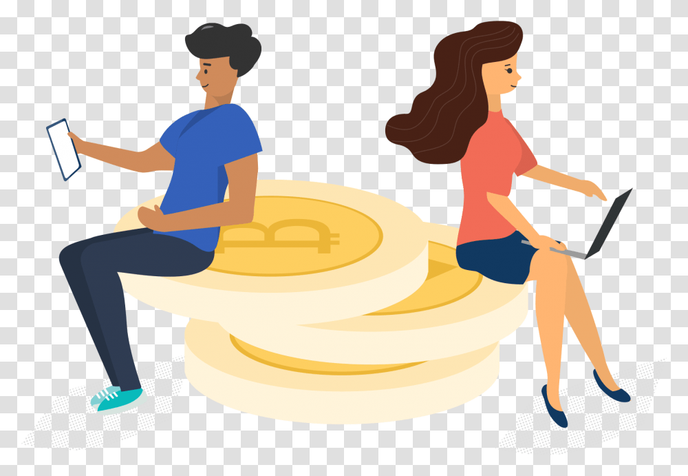 Cryptocurrency Illustration, Person, People, Female, Girl Transparent Png