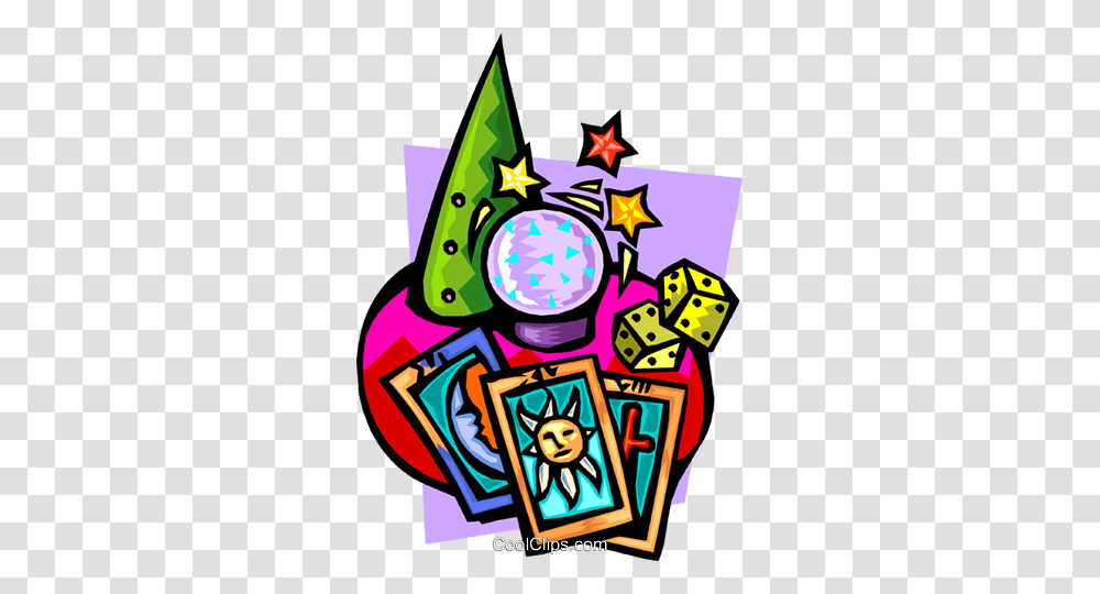 Crystal Ball With Tarot Cards And Dice Royalty Free Vector Clip, Performer, Doodle Transparent Png