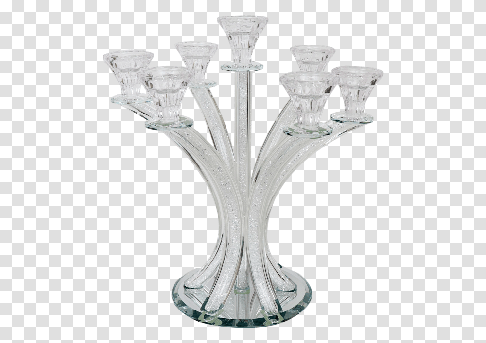 Crystal Candlabara With Broken Glass 7 Branch Champagne Stemware, Porcelain, Pottery, Lamp Transparent Png