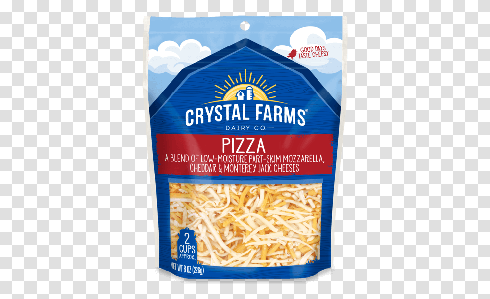 Crystal Farms Pizza Cheese, Food, Fries, Pasta, Plant Transparent Png