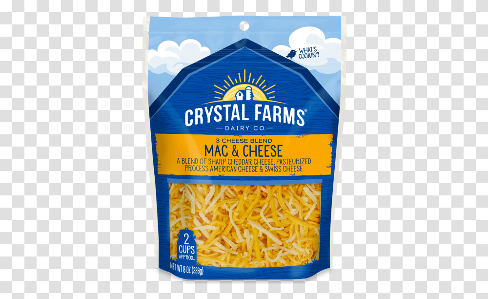 Crystal Farms Shredded Red Fat Cheddar Cheese, Plant, Food, Sprout, Fries Transparent Png