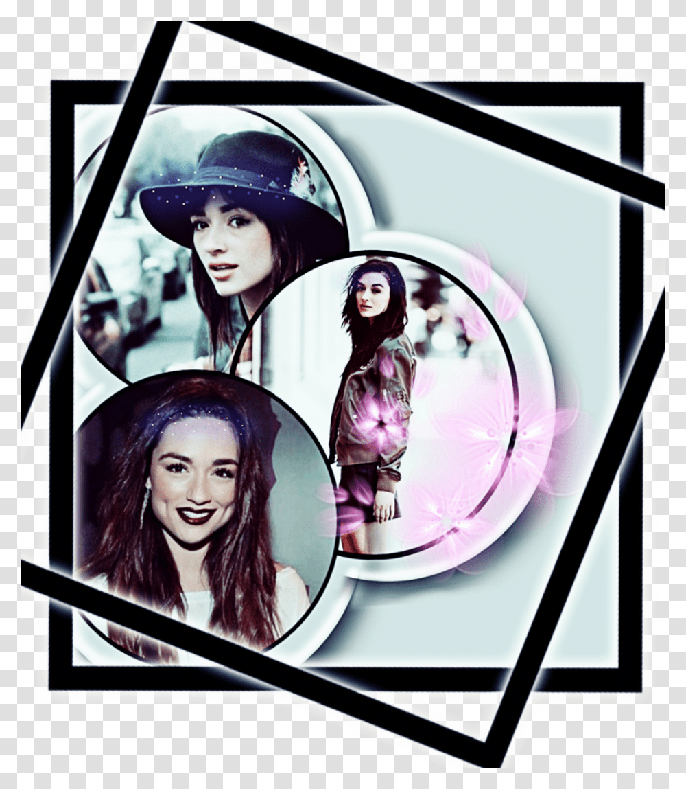 Crystal Reed Download Poster, Person, Collage, Advertisement, Hat Transparent Png