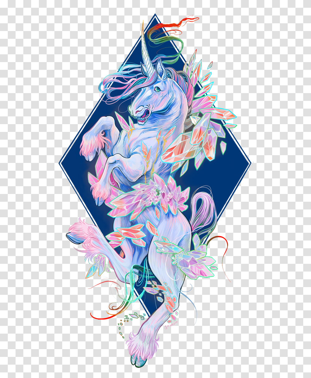 Crystal Unicorn Art, Floral Design, Pattern Transparent Png