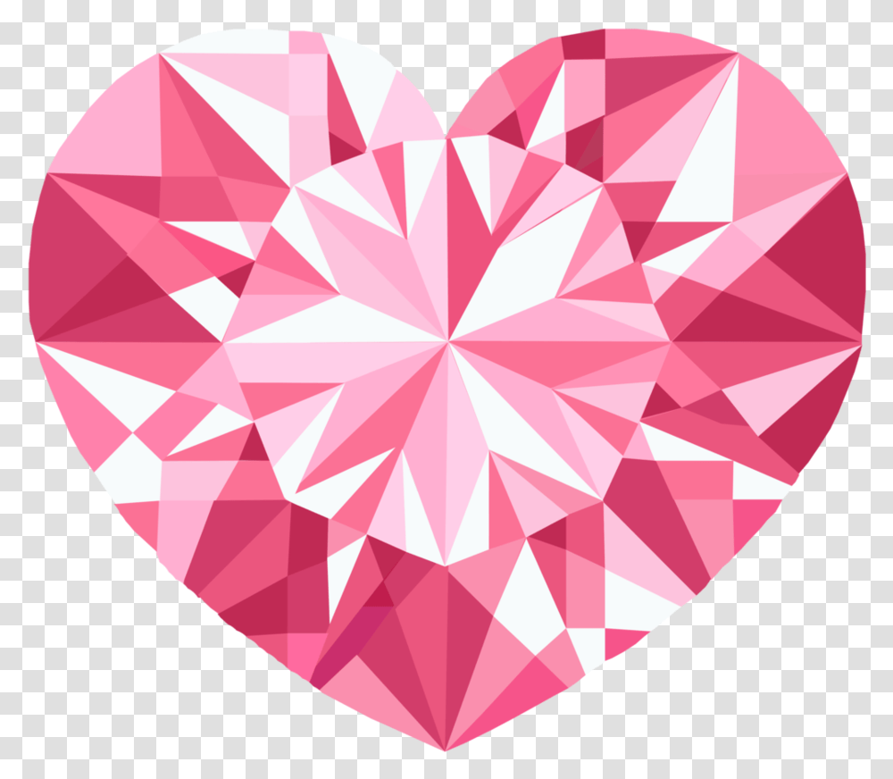 Crystal Vector Watercolor Pink Crystal Heart, Diamond, Gemstone, Jewelry, Accessories Transparent Png