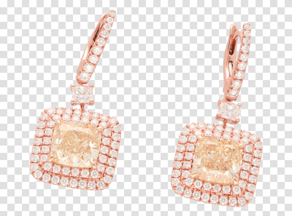Ct Pink Gold Earrings Set With Fancy Yellow Diamond Earrings, Pendant, Accessories, Necklace, Jewelry Transparent Png