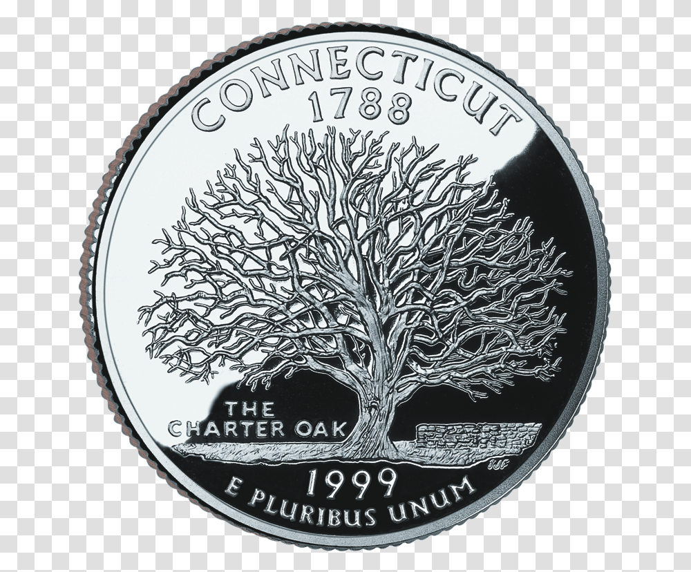 Ct Proof Connecticut State Quarter, Nickel, Coin, Money, Dime Transparent Png
