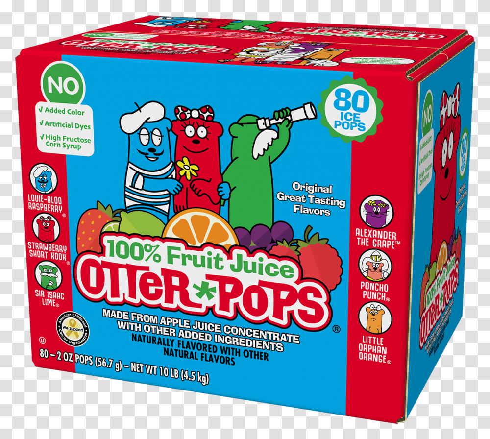 Ct2 Oz 100 Fruit Juice Colorless Ice Pops Otter Pops Organic, Advertisement, Flyer, Poster, Paper Transparent Png
