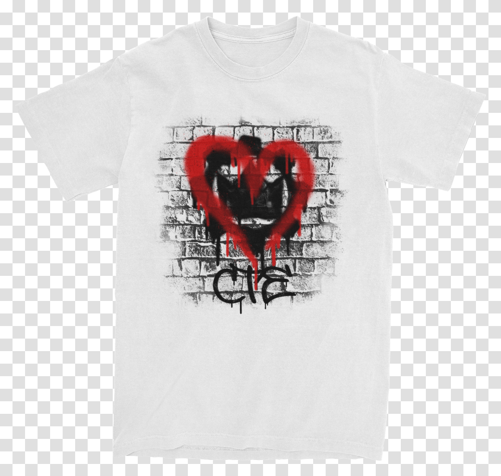 Cte Graffiti Heart Tee Black Widow, Clothing, Apparel, T-Shirt, Sleeve Transparent Png