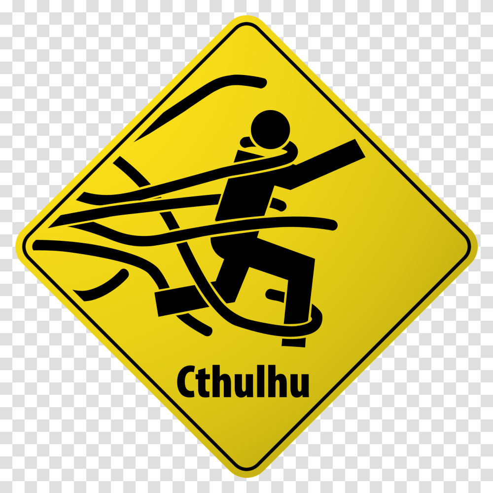 Cthulhu Road Hazard Sign Angry Flying Spaghetti Monster, Symbol, Road Sign Transparent Png