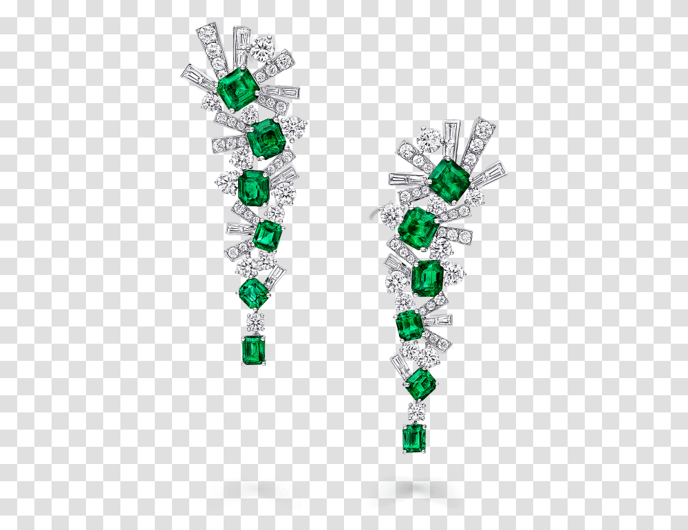 Cts Colombian Emerald And Diamond Threads Earrings Emerald Diamond Earrings 2019, Jewelry, Accessories, Accessory, Gemstone Transparent Png