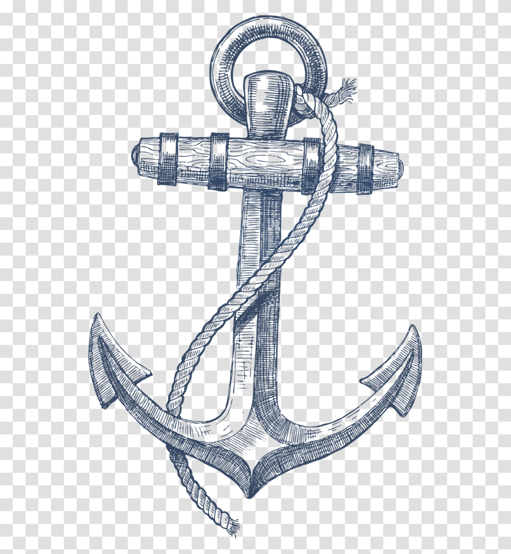 Cuadros Ship Anchor Drawing, Hook, Cross Transparent Png